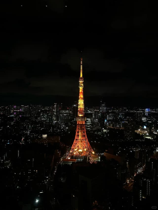 Lights, pedestrians, Tokyo Tower, all the romance just happened to pass by me.