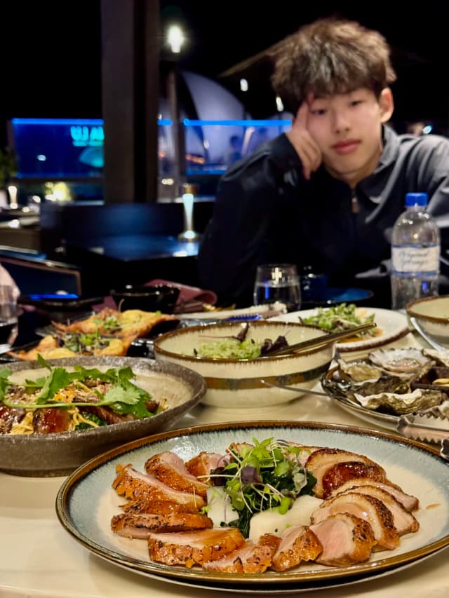 Directly facing the Sydney Opera House and Harbour Bridge, sitting on the terrace feels like eating in a painting.