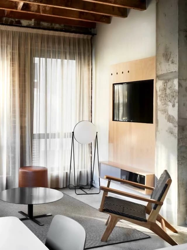 Some room types at Ovolo Woolloomooloo include a mini-bar with complimentary drinks and snacks.