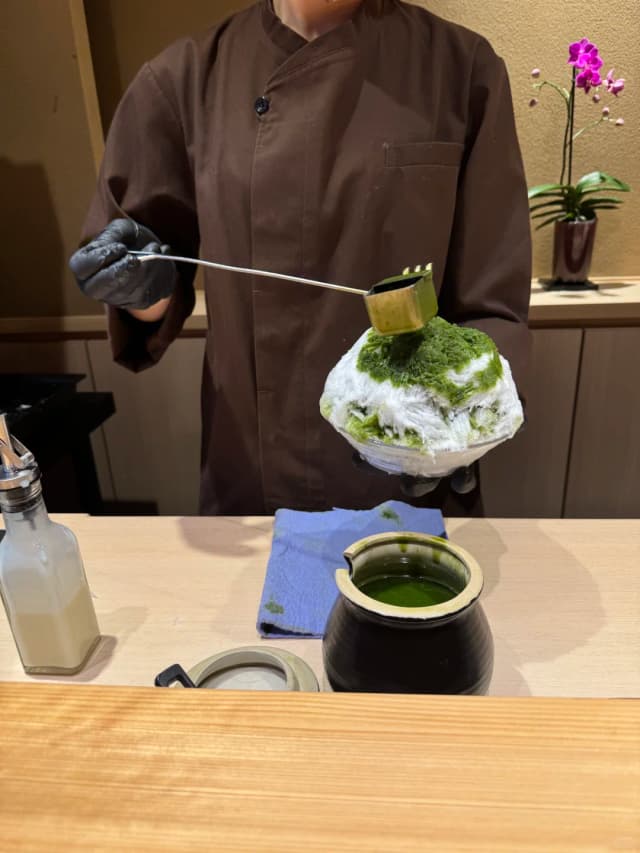 You can watch the staff handcraft your matcha shaved ice right in front of you—from making the syrup to adding the final drizzle.
