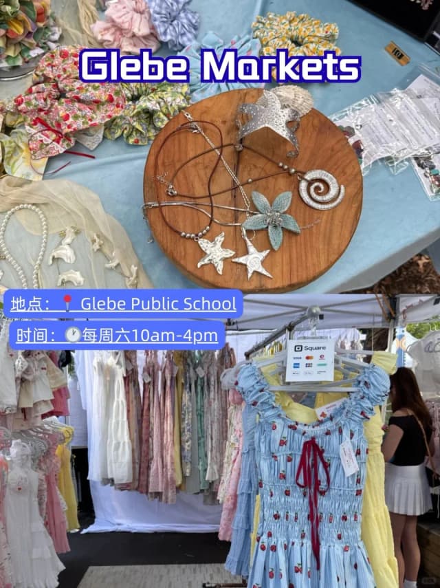 Glebe Markets, near Sydney University and UTS, offers old books and niche items in a vibrant Saturday setting.