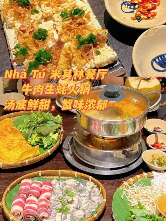 The beef river pho hotpot with starfruit, pineapple, and cucumber creates a sour and spicy flavor explosion on your taste buds.