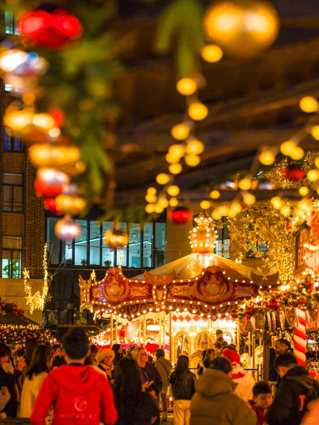 With its charming church, Christmas tree, and carousel, it’s pure happiness just to wander through the festive stalls.